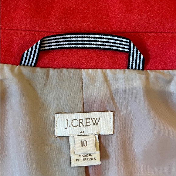 JCrew Coral Ruched Collar Wool Coat.  Size 10.  Great Used Condition. - Picture 8 of 15